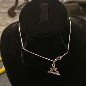 Sterling Silver Anklet with Big Sister Charm